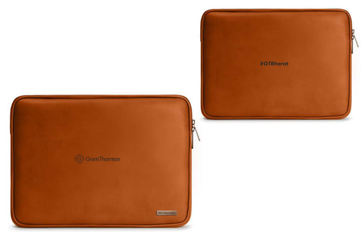 Vegan Leather Zippered Laptop Sleeve