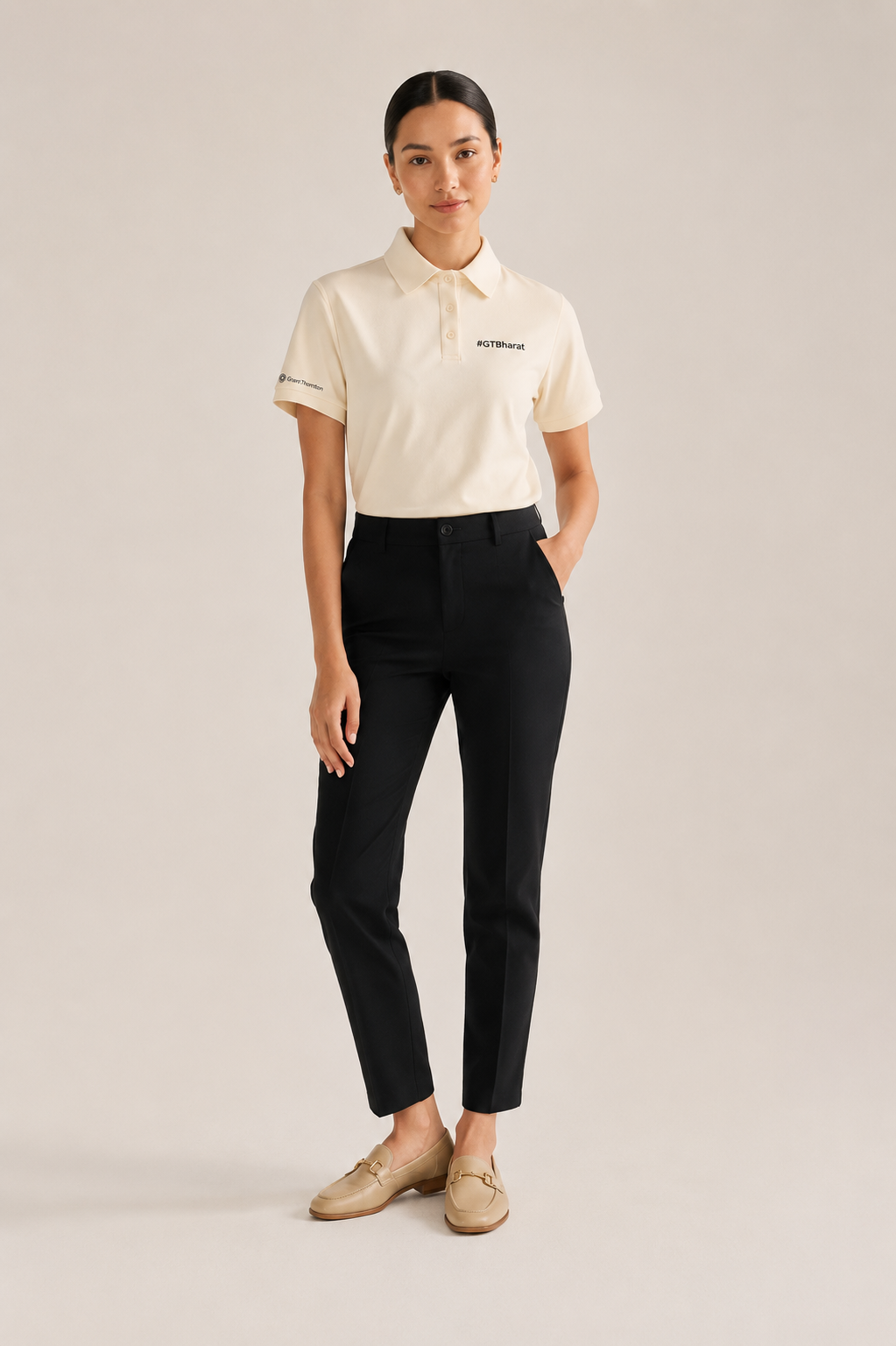 Heavy Short Sleeve beige polo