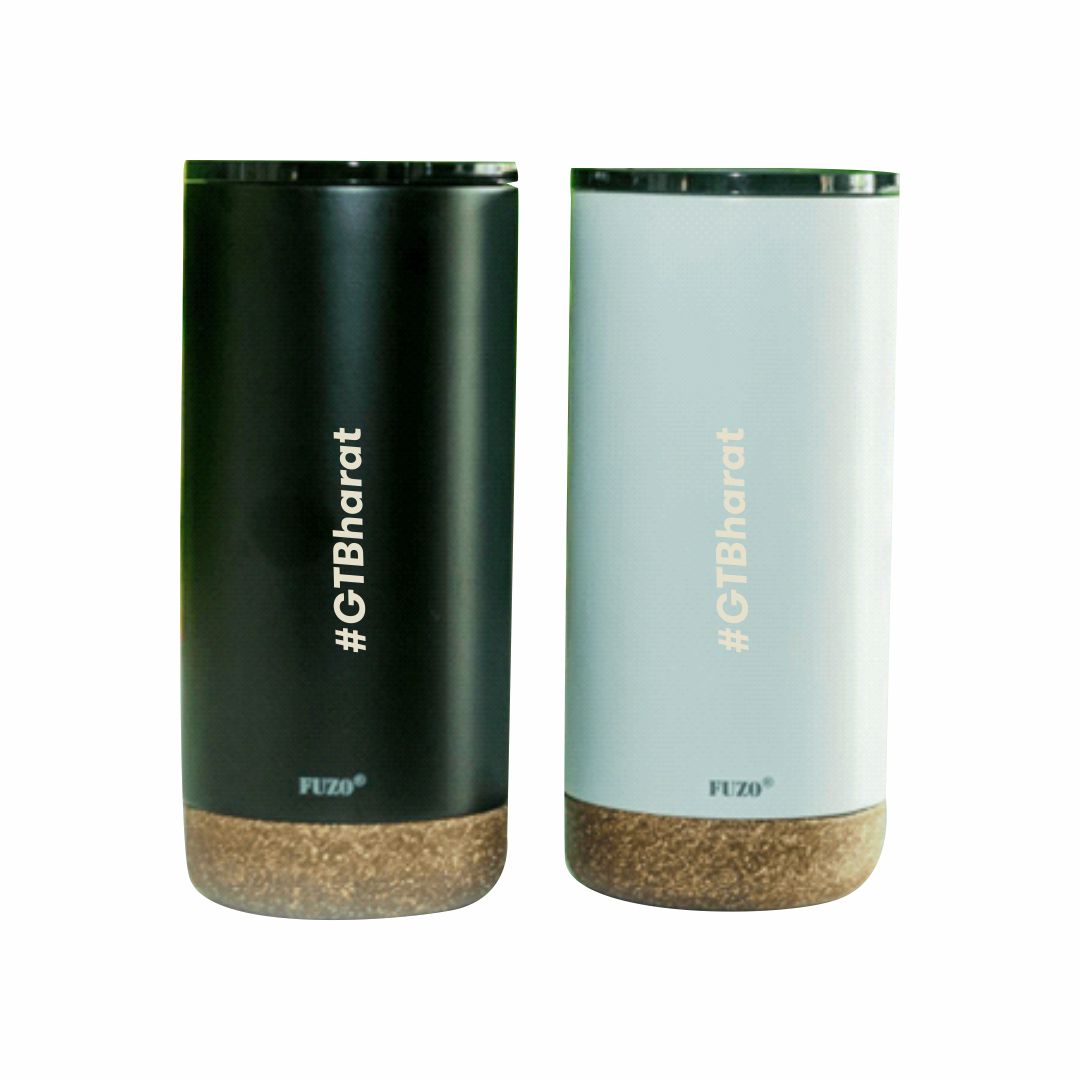 Double wall stainless steel tumbler with cork base