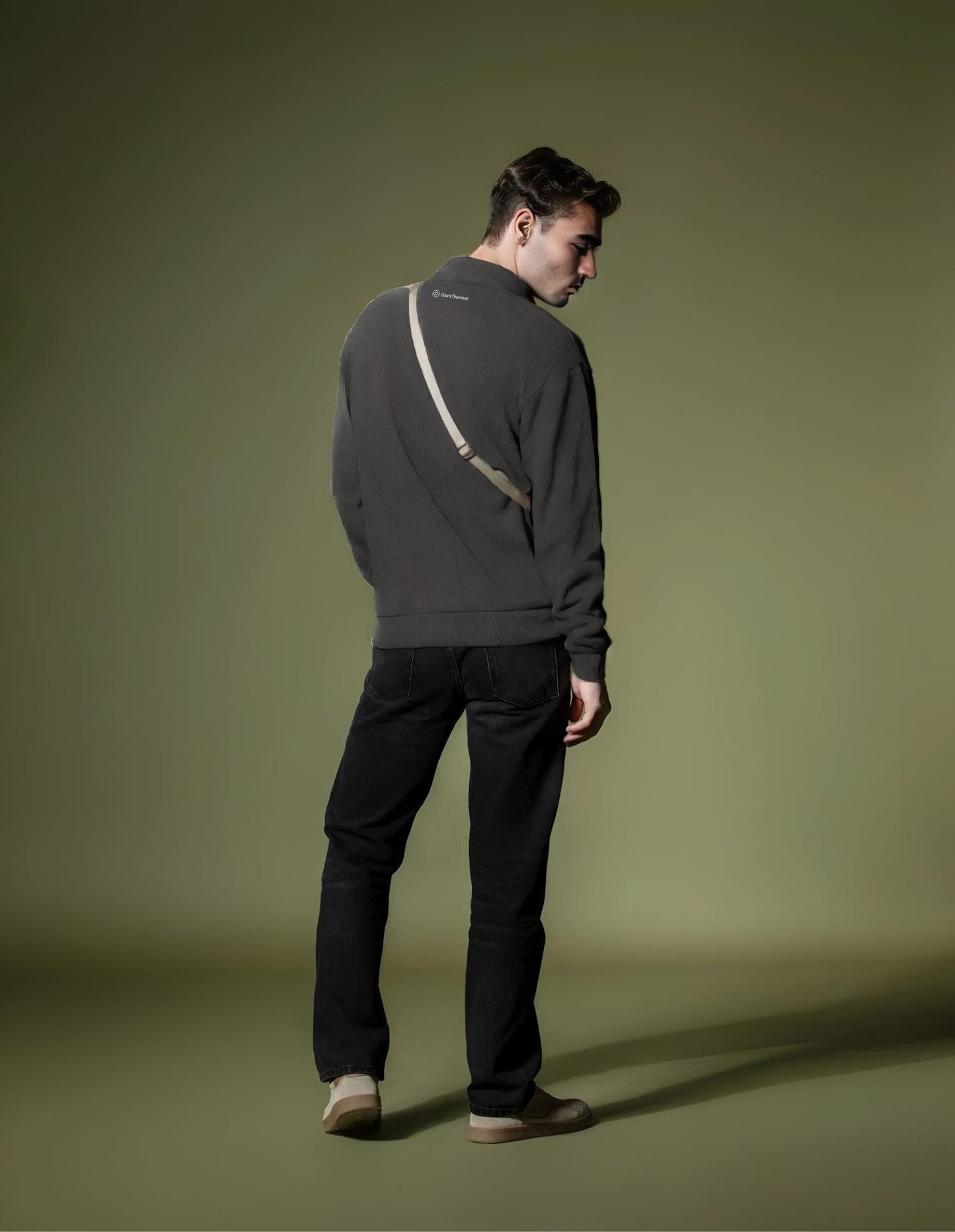 Love Pangolin ribbed quarter-zip sweatshirt Black (Men)