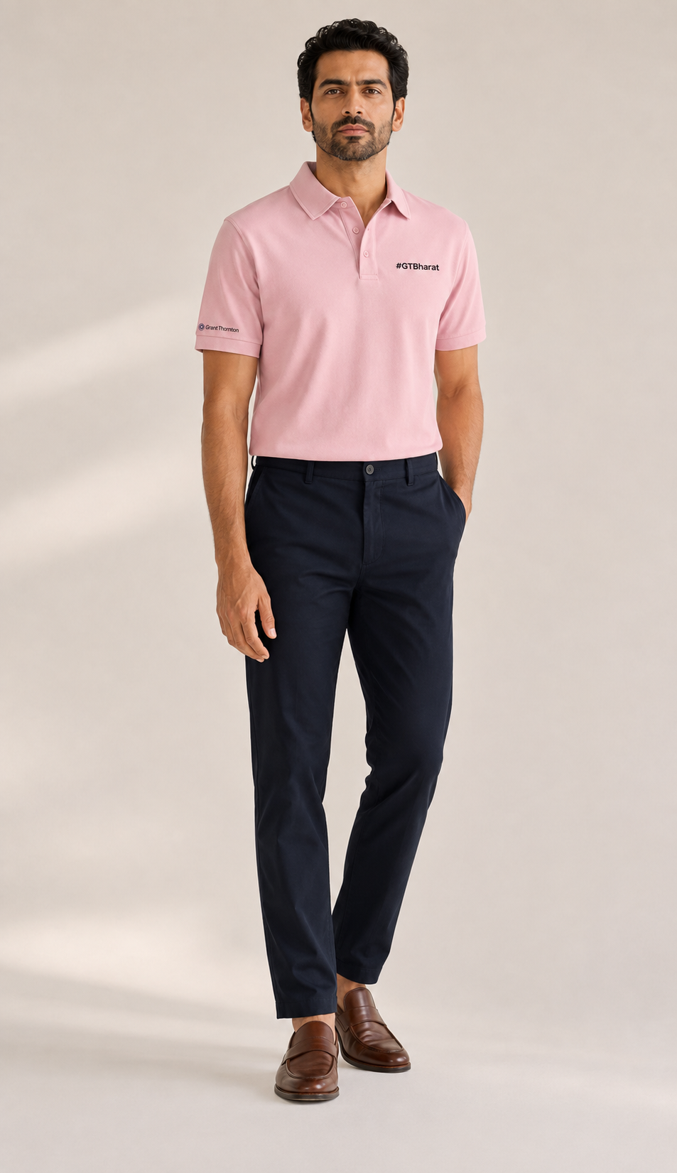 Heavy Short Sleeve Polo Pink Men's