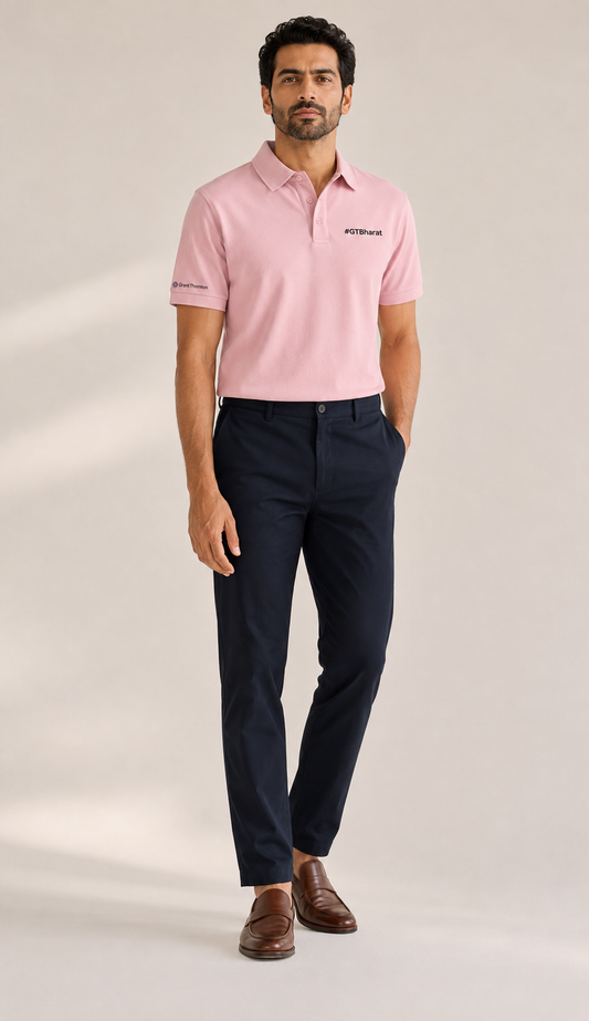 Heavy Short Sleeve Polo Pink Men's