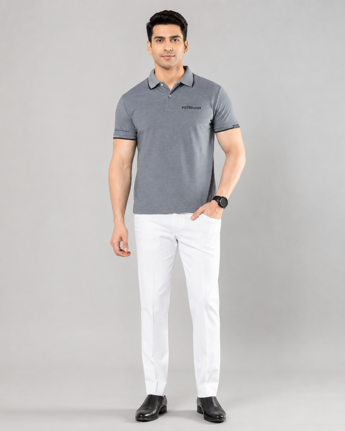 Rare Rabbit blue melange polo