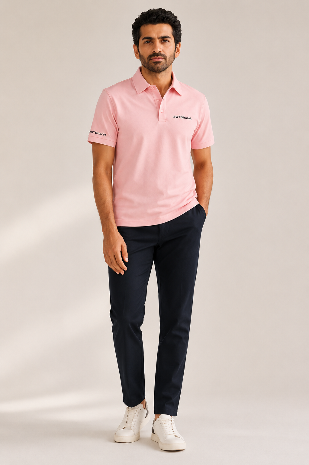 Heavy Short Sleeve Polo Pink Men's