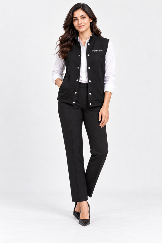 Boardroom sleeveless black jacket
