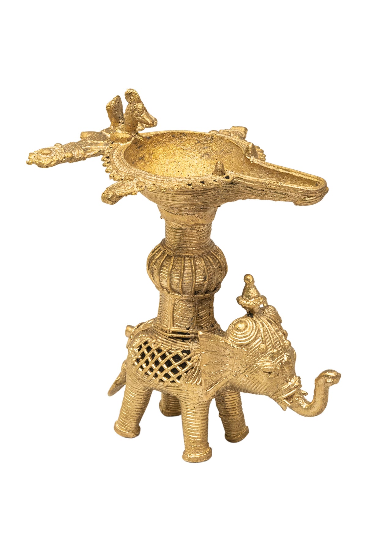 Elephant Brass Diya (Lamp)