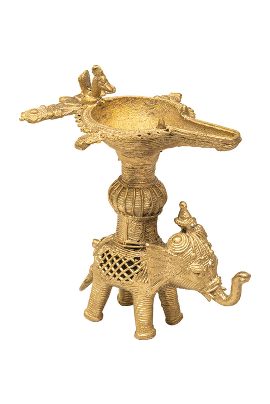 Elephant Brass Diya (Lamp)