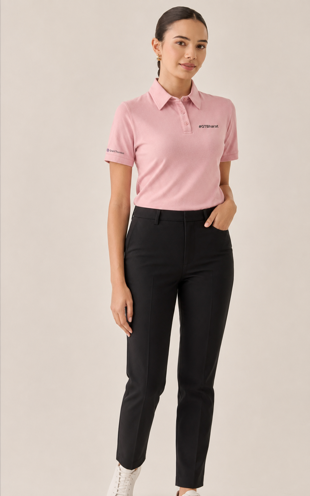 Heavy Short Sleeve Polo Pink Women's