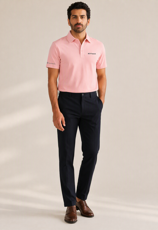 Heavy Short Sleeve Polo Pink Men's