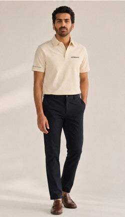 Heavy Short Sleeve Polo Beige Men's