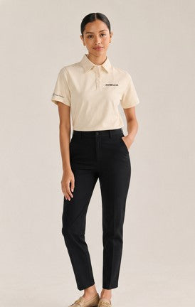 Heavy Short Sleeve Polo Beige Women's