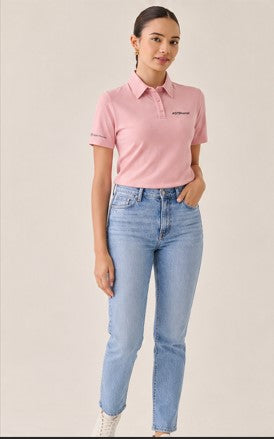 Heavy Short Sleeve Polo Pink Women's
